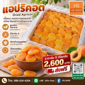 แอปริคอต เกรด A ราคาลัง 5 kg สีส้มสวยๆ เนื้อแน่นๆ